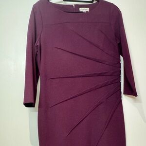 Calvin Klein Deep Purple Long Sleeve Dress